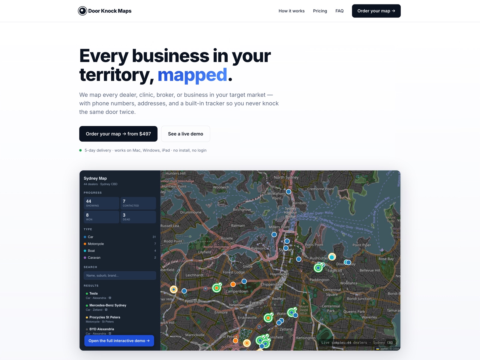 Door Knock Maps, territory mapping platform